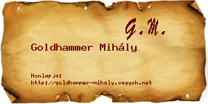 Goldhammer Mihály névjegykártya